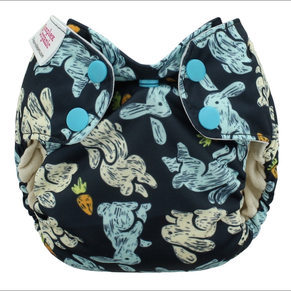 Newborn simplex in organic cotton gently used in Bunnies